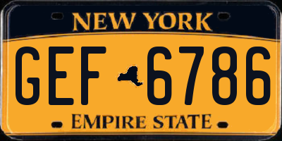 NY license plate GEF6786
