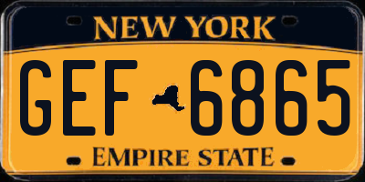NY license plate GEF6865