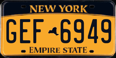 NY license plate GEF6949