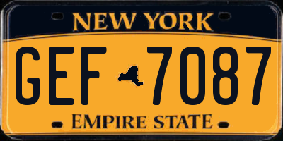 NY license plate GEF7087