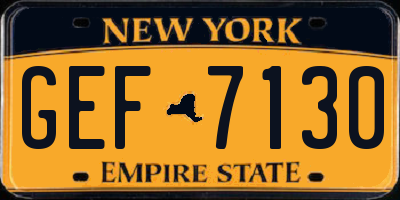 NY license plate GEF7130