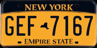NY license plate GEF7167