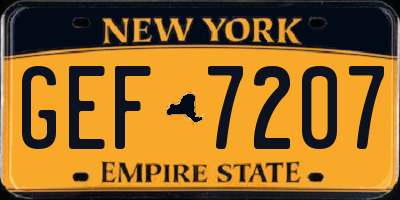 NY license plate GEF7207