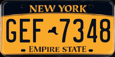 NY license plate GEF7348