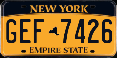NY license plate GEF7426