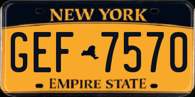 NY license plate GEF7570