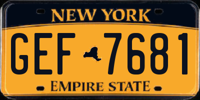 NY license plate GEF7681