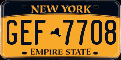 NY license plate GEF7708