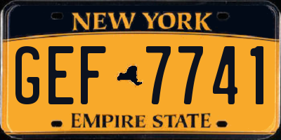 NY license plate GEF7741