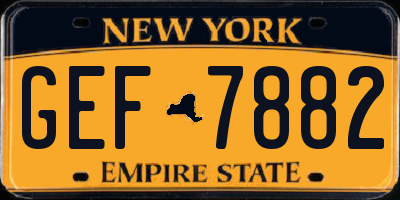 NY license plate GEF7882