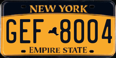 NY license plate GEF8004