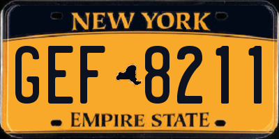 NY license plate GEF8211