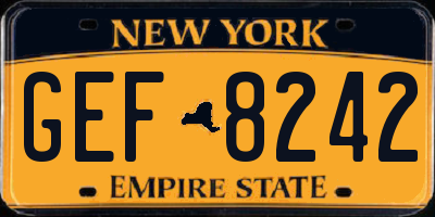 NY license plate GEF8242