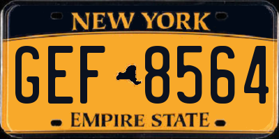 NY license plate GEF8564
