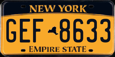 NY license plate GEF8633