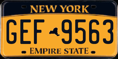 NY license plate GEF9563