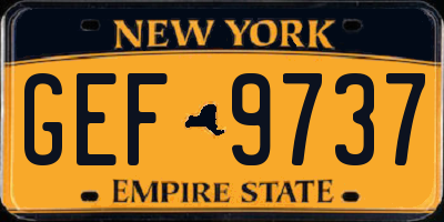 NY license plate GEF9737