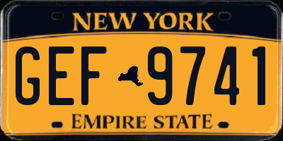 NY license plate GEF9741