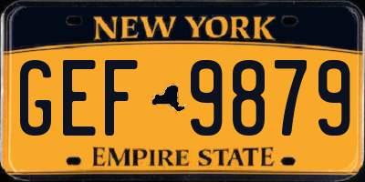 NY license plate GEF9879