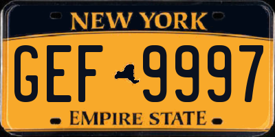 NY license plate GEF9997
