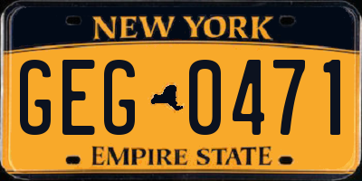 NY license plate GEG0471
