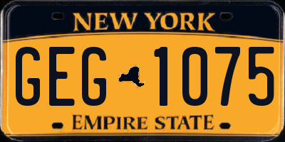 NY license plate GEG1075