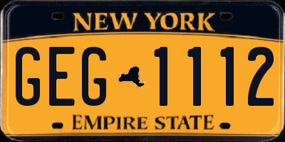 NY license plate GEG1112