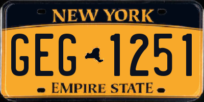 NY license plate GEG1251