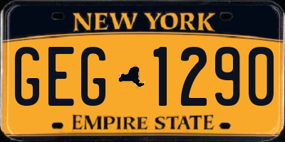 NY license plate GEG1290