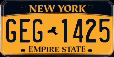 NY license plate GEG1425