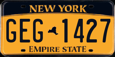 NY license plate GEG1427