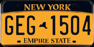 NY license plate GEG1504