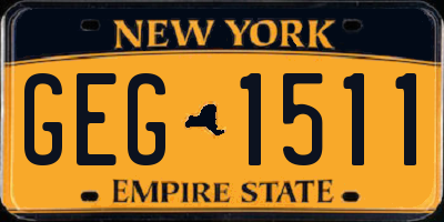 NY license plate GEG1511