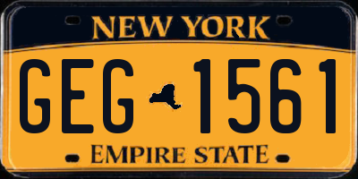 NY license plate GEG1561