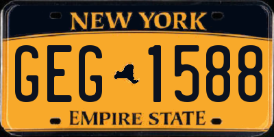 NY license plate GEG1588
