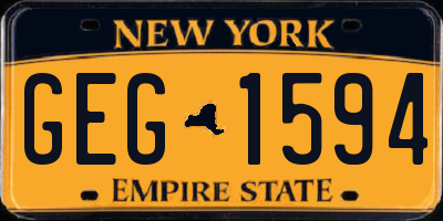 NY license plate GEG1594