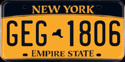 NY license plate GEG1806