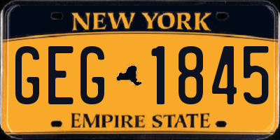 NY license plate GEG1845
