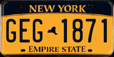 NY license plate GEG1871