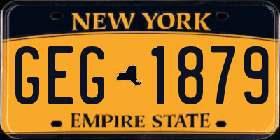 NY license plate GEG1879