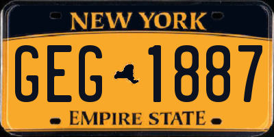 NY license plate GEG1887