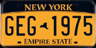 NY license plate GEG1975