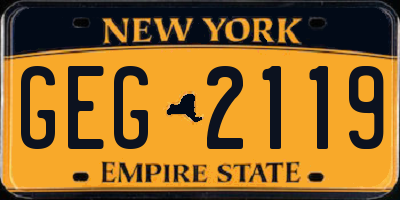 NY license plate GEG2119