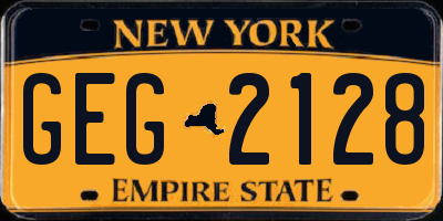 NY license plate GEG2128