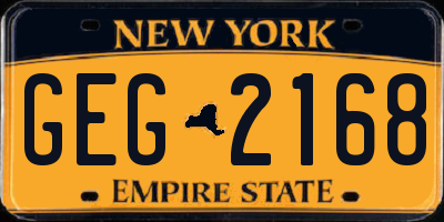 NY license plate GEG2168