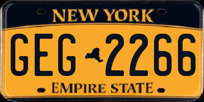 NY license plate GEG2266
