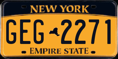 NY license plate GEG2271