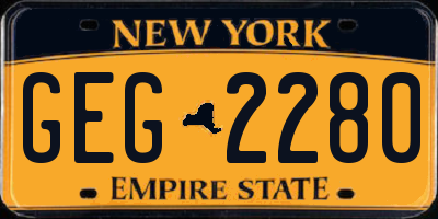 NY license plate GEG2280
