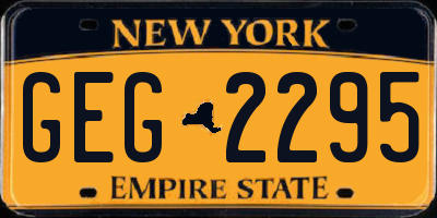 NY license plate GEG2295