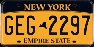 NY license plate GEG2297